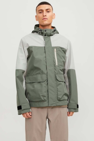 Jack & Jones Erkek Jcohıke Suya Dayanıklı Kapüşonlu Softshell Mevsimlik Mont 12253569 Haki Haki