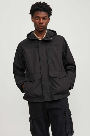 Jack & Jones Erkek Jcohıke Suya Dayanıklı Kapüşonlu Softshell Mevsimlik Mont 12253569 Siyah Siyah
