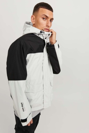 Jack & Jones Erkek Jcohıke Suya Dayanıklı Kapüşonlu Softshell Mevsimlik Mont 12253569 Taş Taş