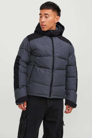 Jack & Jones Erkek Jcootıs Su Geçirmez Kapüşonlu Şişme Mont 12239001 Asfalt Asfalt