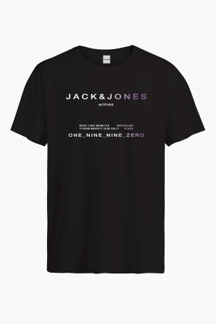Jack & Jones Erkek Jcorıot Baskı Detaylı Bisiklet Yaka %100 Pamuk T-Shirt 12256771 Siyah Siyah