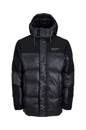 Jack & Jones Erkek Jcosouth Kapüşonlu Puffer Mont 12243424 Siyah Siyah