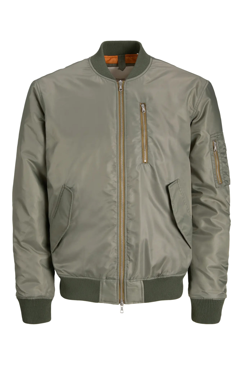 Jack & Jones Erkek Jcotrace Su İtici Bomber Ceket 12301762 Yeşil Yeşil