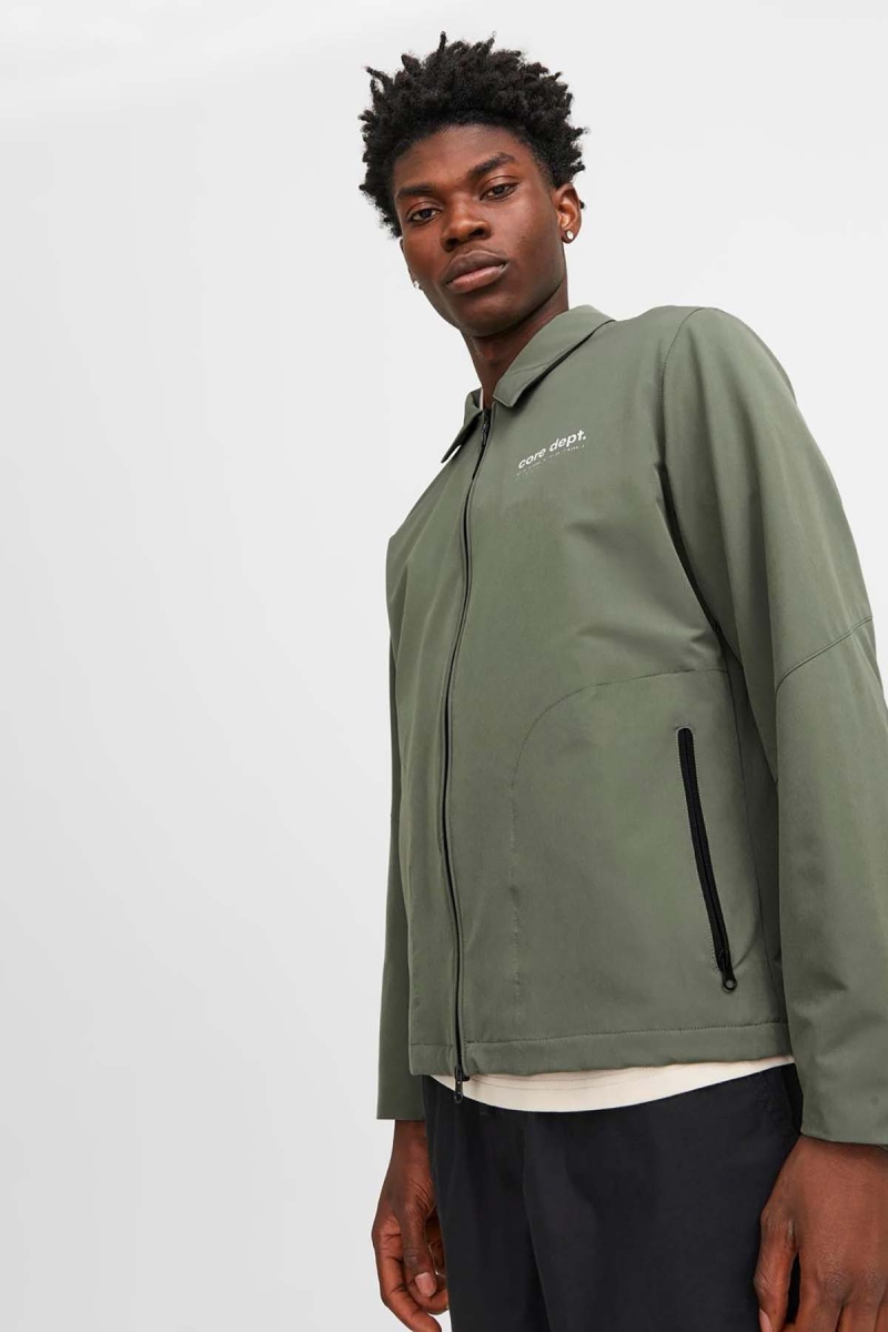 Jack & Jones Erkek Jcotrack Fermuarlı Rüzgar Geçirmez Ceket 12252916 Yeşil Yeşil