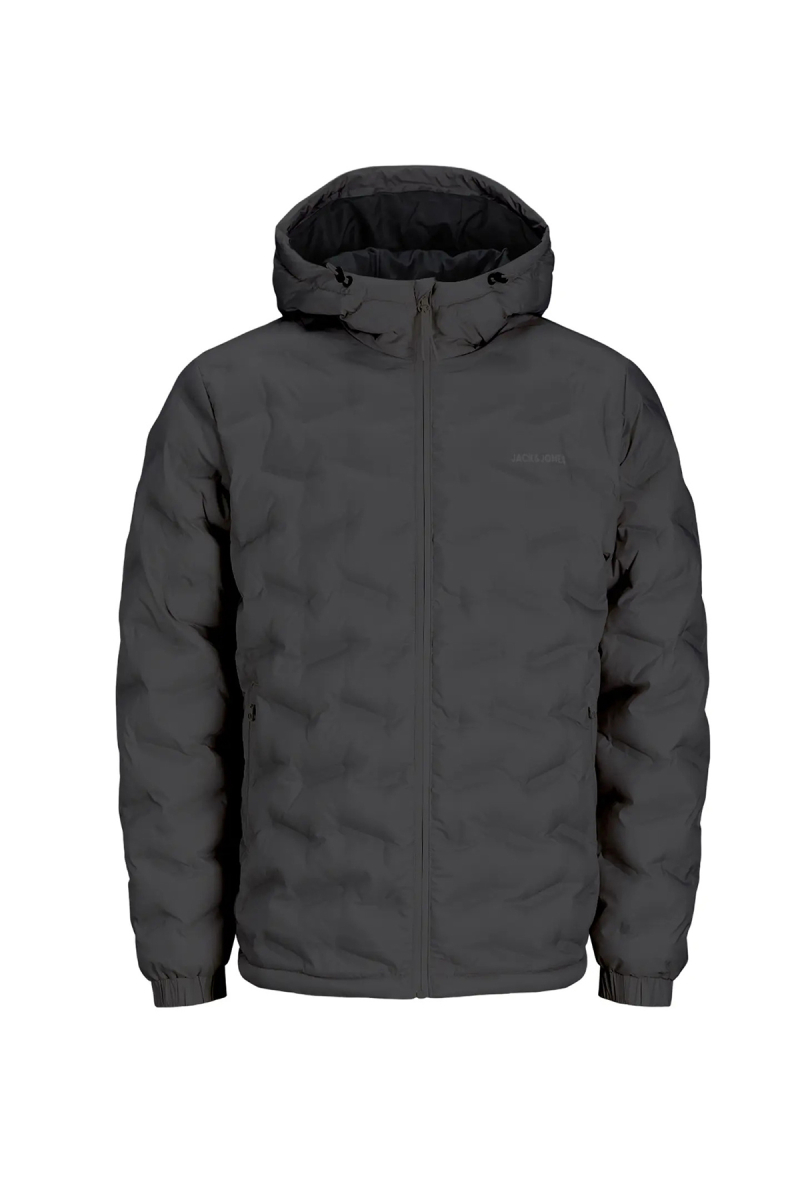Jack & Jones Erkek Jcowın Kapüşonlu Rüzgar Geçirmez Kapitone Mont 12250429 Asfalt Asfalt