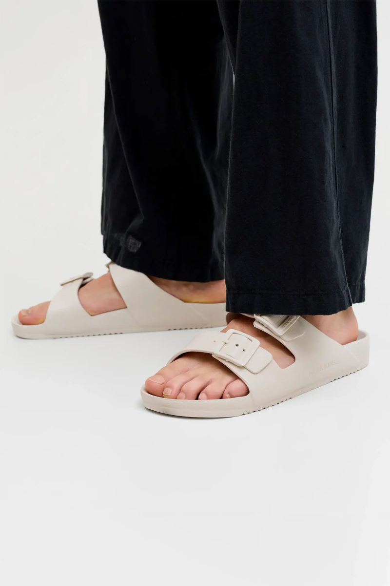 Jack & Jones Erkek Jfwcroxton Çift Bantlı Sandelet Terlik 12204004 Moonbeam MOONBEAM