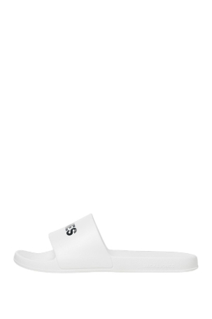 Jack & Jones Erkek Jfwlarry Yazı Detaylı Terlik 12251249 Beyaz Beyaz