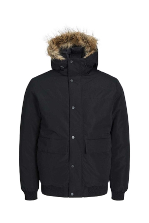 Jack & Jones Erkek Jjchamp Kapüşonlu Mont 12236822 Siyah Siyah