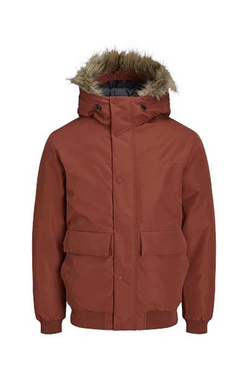 Jack & Jones Erkek Jjchamp Kapüşonlu Mont 12236822 Tarçın Tarçın