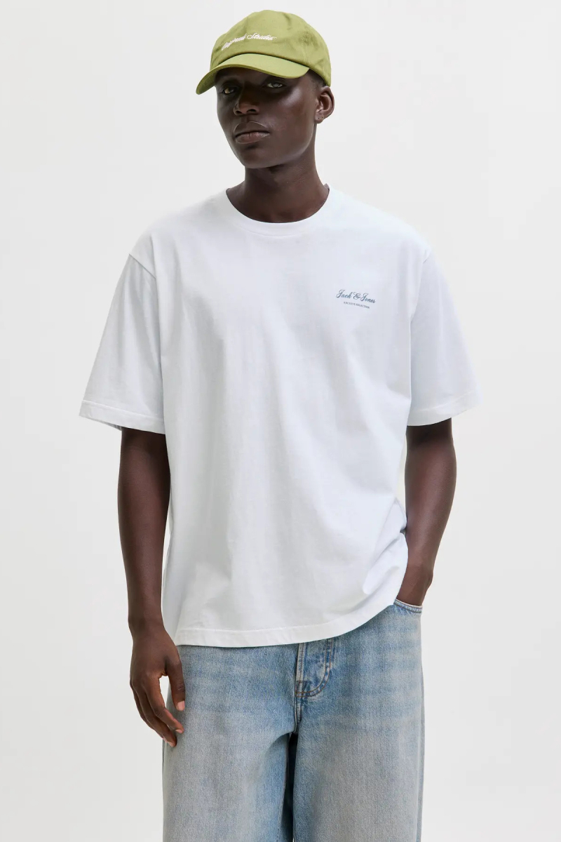 Jack & Jones Erkek Jjearchıve Bisiklet Yaka Kısa Kollu %100 Pamuk T-Shirt 12287990 Beyaz Beyaz