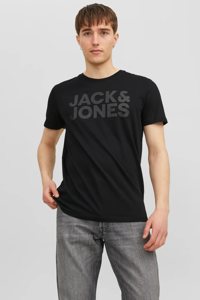 Jack & Jones Erkek Jjecorp Baskı Detaylı Bisiklet Yaka T-Shirt 12151955 Siyah-Siyah SİYAH-SİYAH