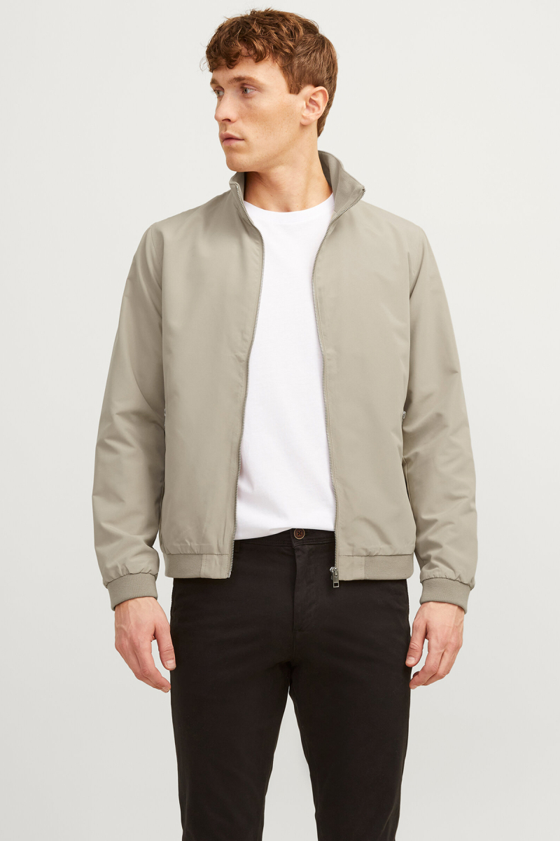 Jack & Jones Erkek Jjerush Dik Yaka Bomber Ceket 12204277 Bej Bej
