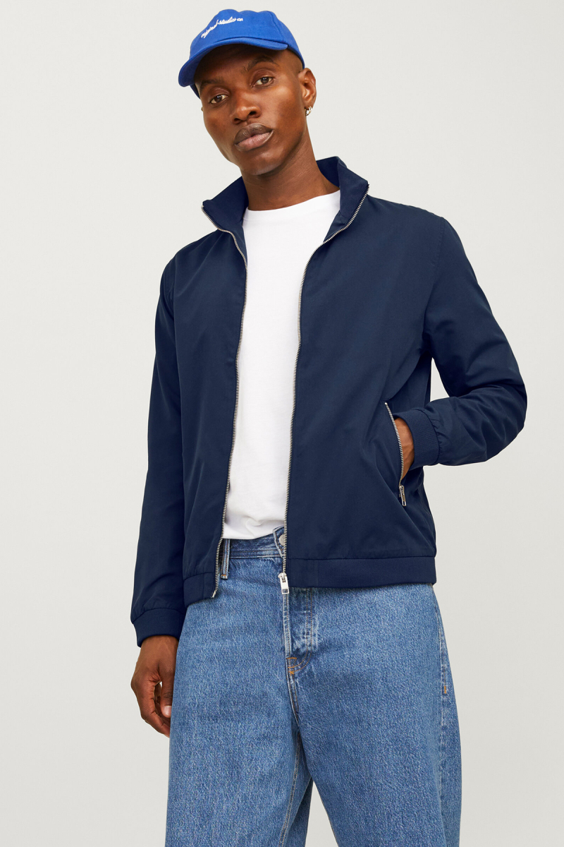 Jack & Jones Erkek Jjerush Dik Yaka Bomber Ceket 12204277 Lacivert Lacivert