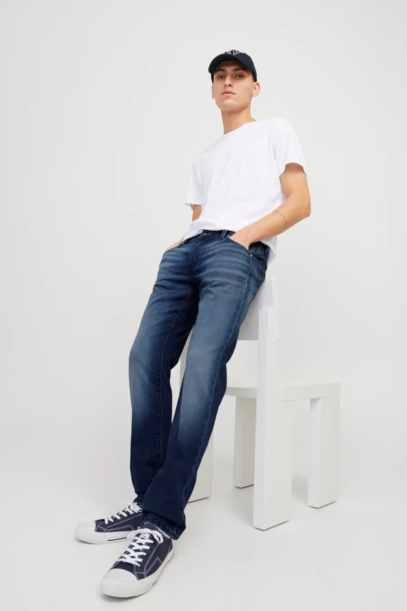 Jack & Jones Erkek Jjımıke 5 Cepli Jean Pantolon 12269601 Mavi Mavi