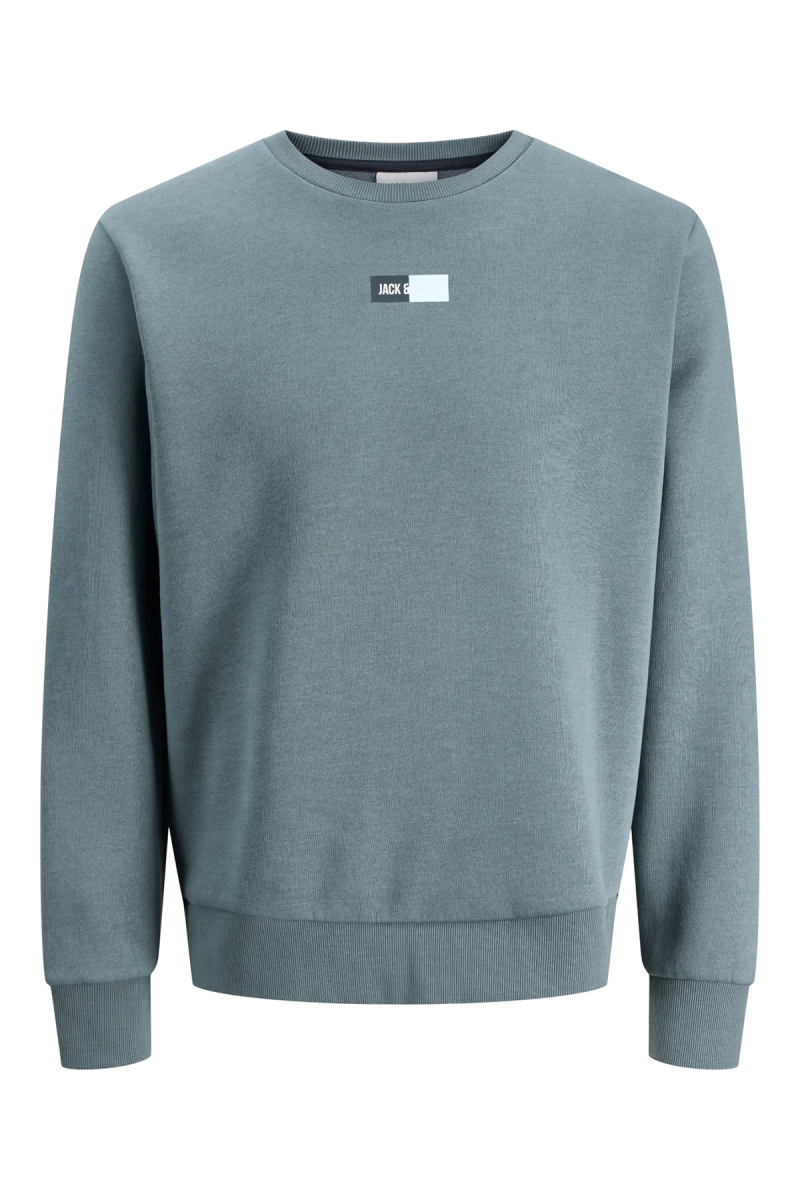 Jack & Jones Erkek Jjpan Bisiklet Yaka Logo Detaylı Sweatshirt 12310759 Havacı HAVACI