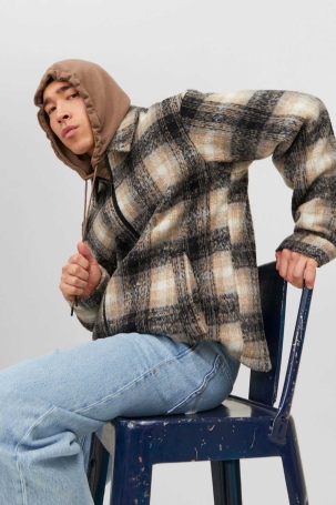 Jack & Jones Erkek Jorcole Fermuar Kapamalı Kapitone Ceket Mont 12238915 Bej Bej