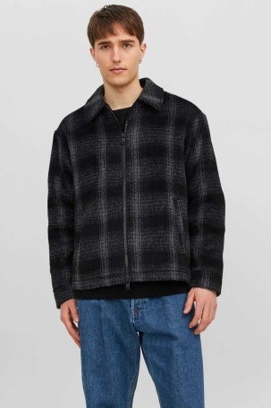 Jack & Jones Erkek Jorcole Fermuar Kapamalı Kapitone Ceket Mont 12238915 Siyah Siyah