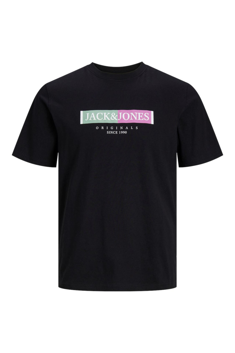 Jack & Jones Erkek Jorlafayette Baskı Detaylı Bisiklet Yaka %100 Pamuk T-Shirt 12252681 Siyah Siyah