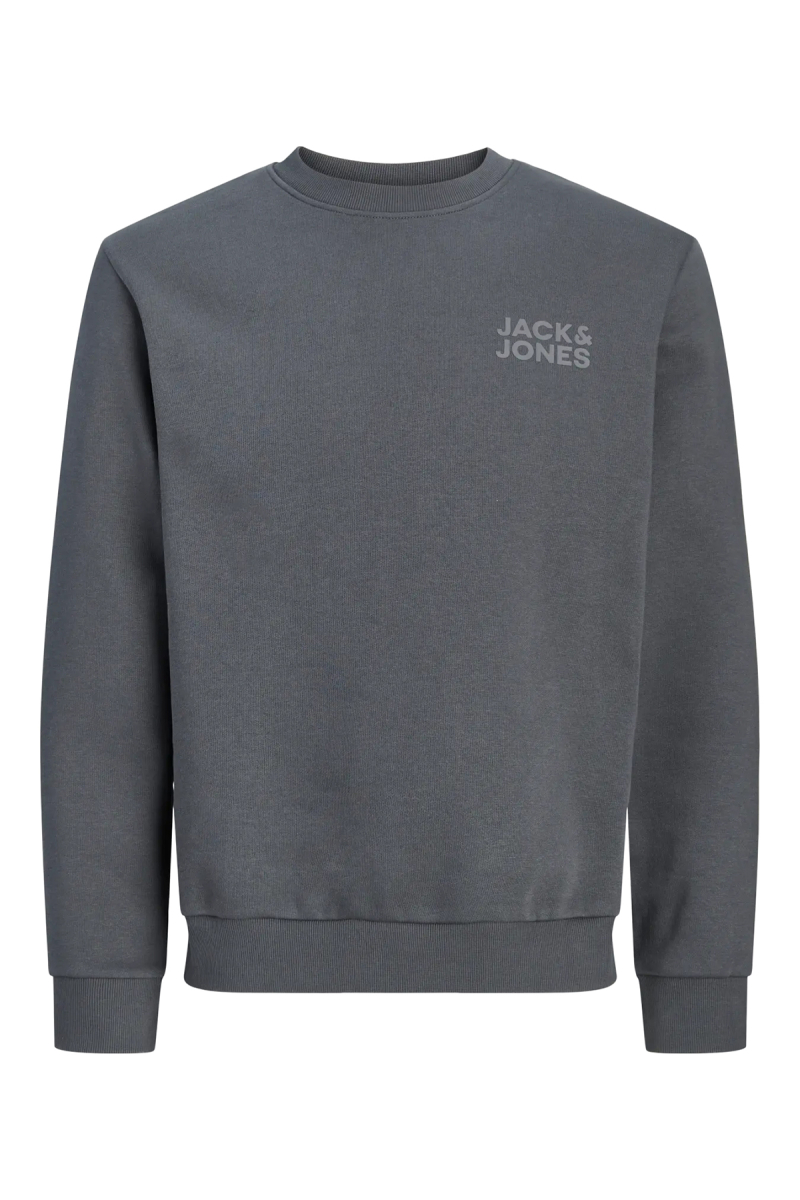 Jack & Jones Erkek Jorlogo Rahat Kalıp Bisiklet Yaka Sweatshirt 12290659 Asfalt Asfalt