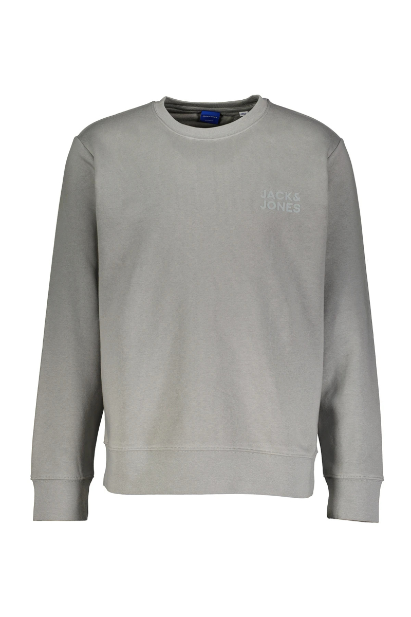 Jack & Jones Erkek Jorlogo Rahat Kalıp Bisiklet Yaka Sweatshirt 12290659 Gri Gri
