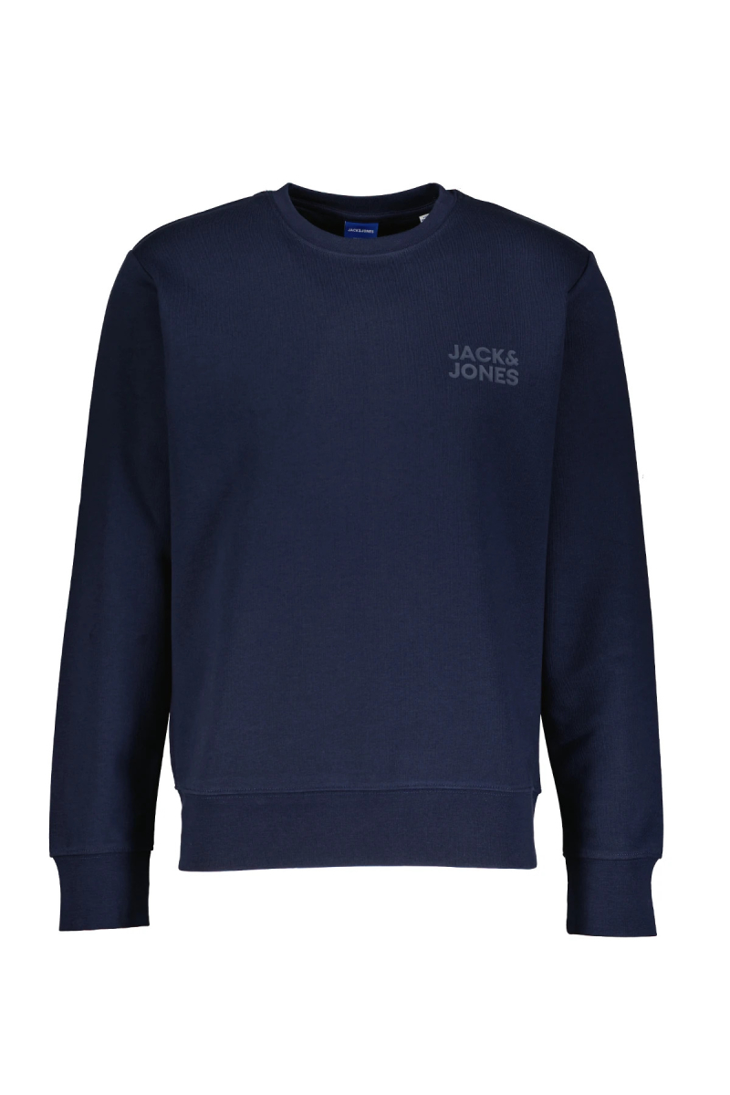 Jack & Jones Erkek Jorlogo Rahat Kalıp Bisiklet Yaka Sweatshirt 12290659 Lacivert Lacivert