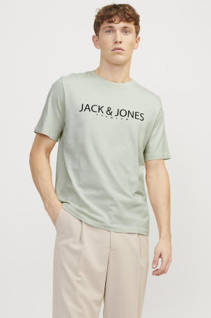 Jack & Jones Erkek Jprblajack Baskı Detaylı Bisiklet Yaka %100 Pamuk T-Shirt 12256971 Yeşil Yeşil