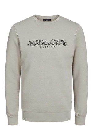 Jack & Jones Erkek Jprblajason Baskılı Bisiklet Yaka Sweatshirt 12245593 Bej Bej