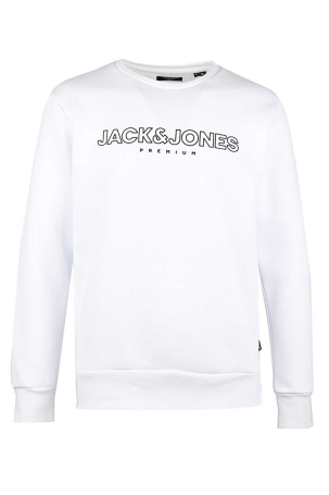 Jack & Jones Erkek Jprblajason Baskılı Bisiklet Yaka Sweatshirt 12245593 Beyaz Beyaz