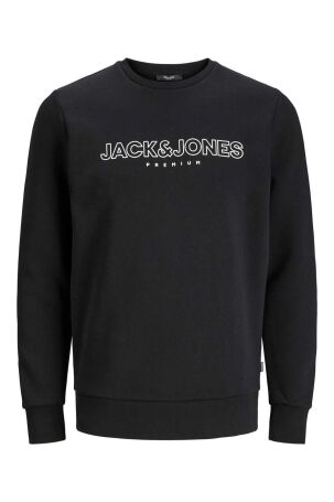 Jack & Jones Erkek Jprblajason Baskılı Bisiklet Yaka Sweatshirt 12245593 Siyah Siyah