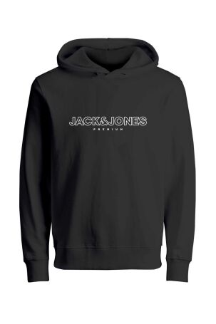 Jack & Jones Erkek Jprblajason Baskılı Kapüşonlu Sweatshirt 12249401 Siyah Siyah