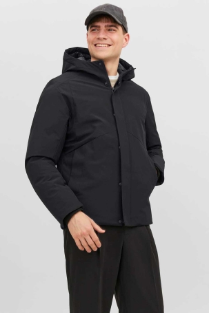 Jack & Jones Erkek Jprblakeen Kapüşonlu Rüzgar Geçirmez Mont 12238720 Siyah Siyah