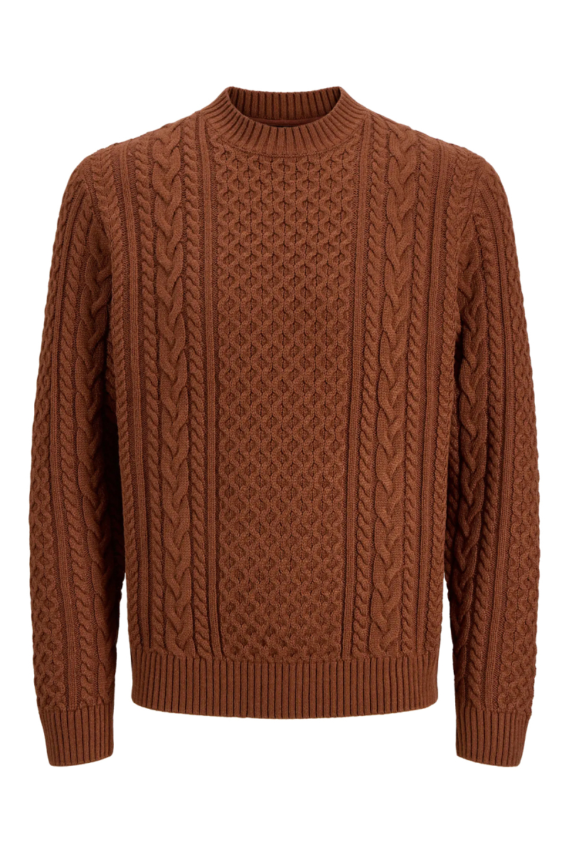 Jack & Jones Erkek Jprblucallum Bisiklet Yaka Pamuklu Örme Kazak 12299945 Tarçın Tarçın