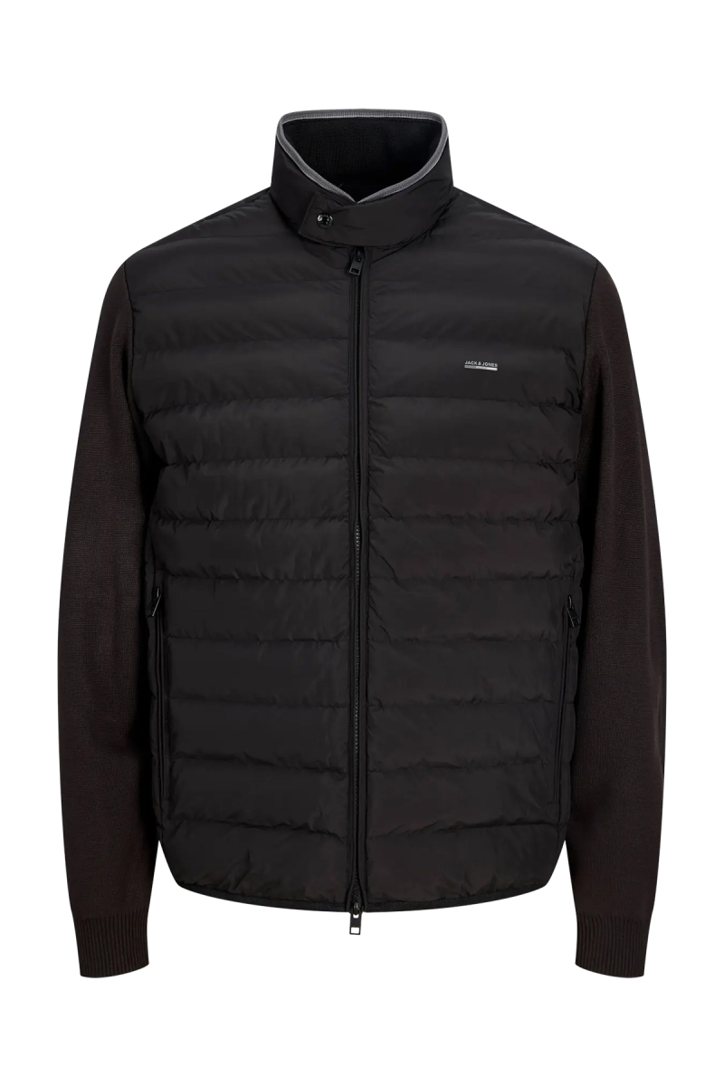 Jack & Jones Erkek Jprblugarry Kolları Örme Dik Yaka Ceket Mont 12303513 Siyah Siyah