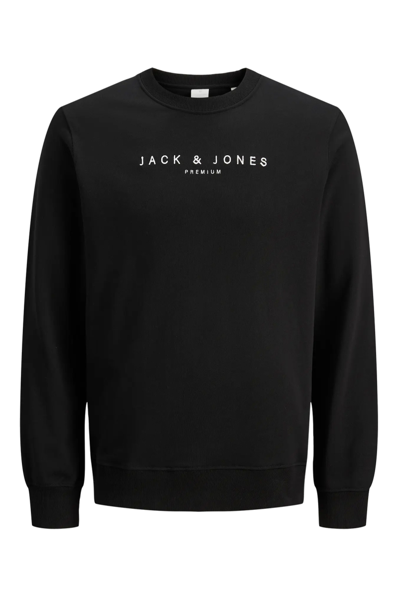 Jack & Jones Erkek Jprccjayson Yazı Detaylı Bisiklet Yaka %100 Pamuk Sweatshirt 12283436 Siyah Siyah