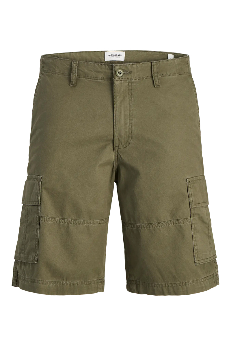 Jack & Jones Erkek Jpstcole Rahat Kalıp %100 Pamuk Kargo Şort 12274389 Haki Haki