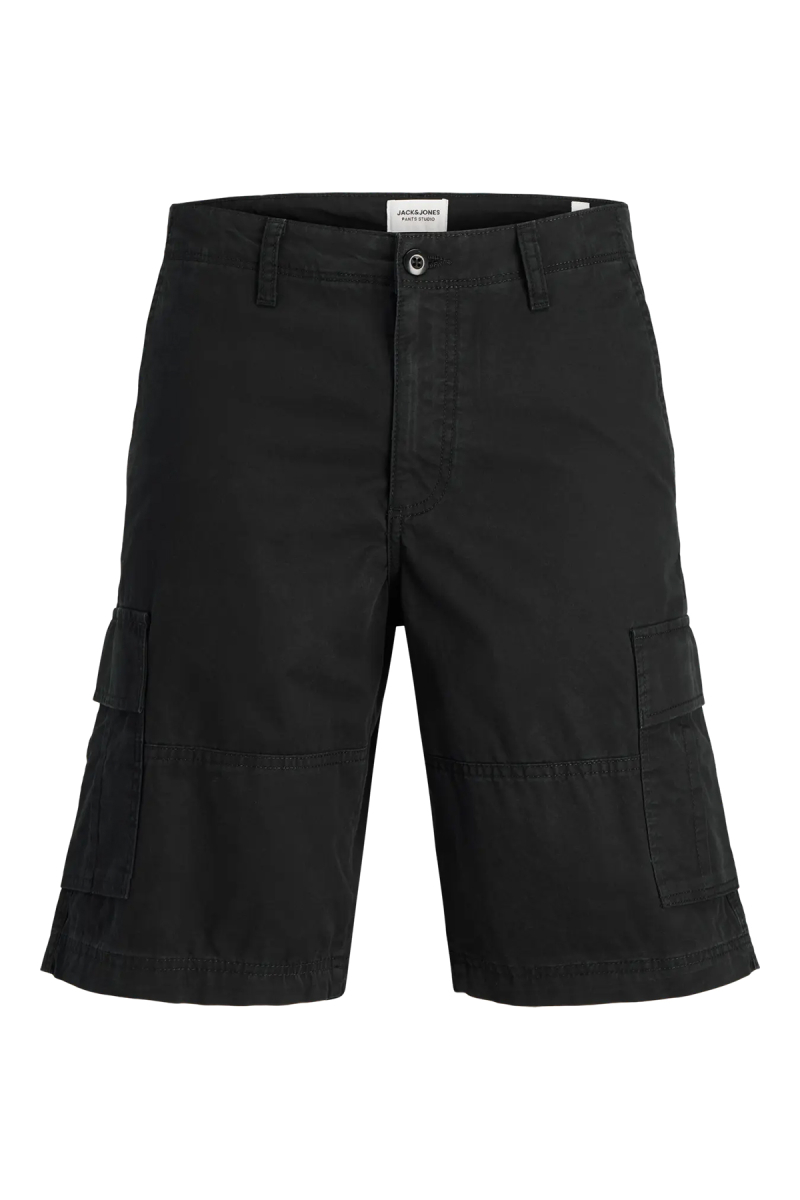 Jack & Jones Erkek Jpstcole Rahat Kalıp %100 Pamuk Kargo Şort 12274389 Siyah Siyah
