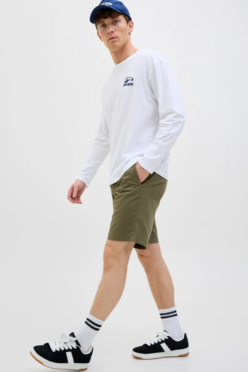 Jack & Jones Erkek Jpstjaıden Rahat Kesim Beli İp Detaylı Pamuklu Şort 12274983 Haki Haki