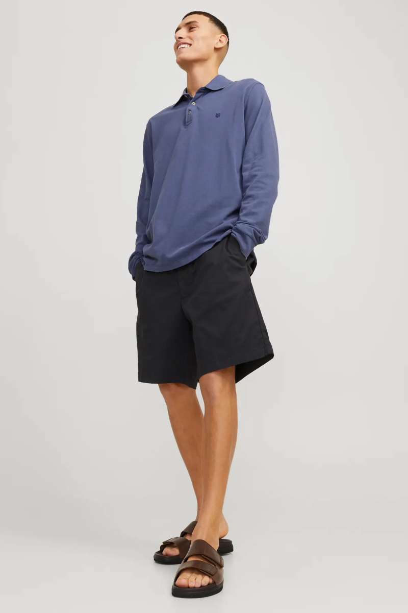 Jack & Jones Erkek Jpstjaıden Rahat Kesim Beli İp Detaylı Pamuklu Şort 12274983 Siyah Siyah