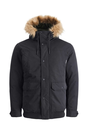 Jack & Jones Erkek Kapüşonlu Mont 63412211978 Siyah Siyah