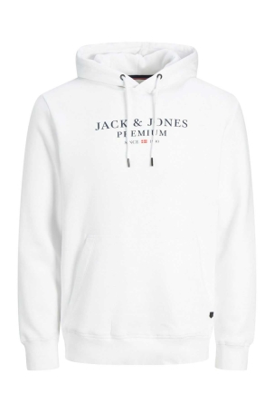Jack & Jones Erkek Kapüşonlu Sweatshirt Jprbluarchıe 63412216335 Beyaz Beyaz