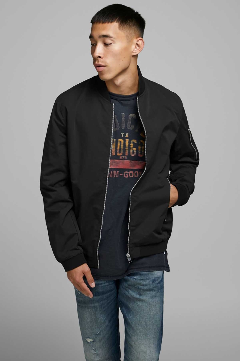 Jack & Jones Erkek Kolej Yaka Mont 63412165203 Siyah Siyah