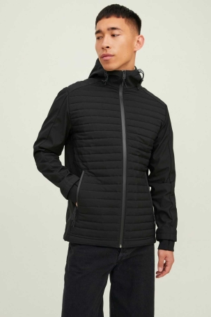 Jack & Jones Erkek Toby Aır Hybrıd Kapüşonlu Mont 63412215938 Siyah Siyah