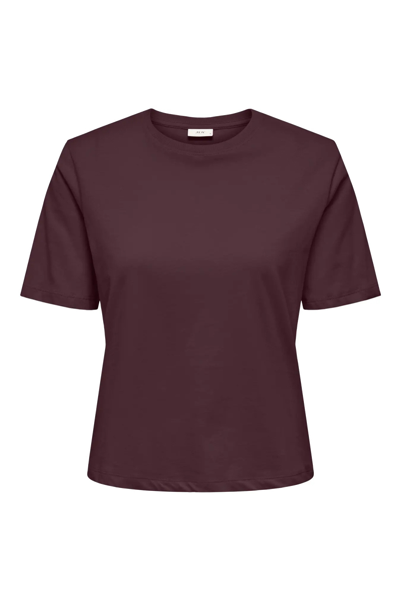 JDY Kadın Jdyrex Bisiklet Yaka %100 Pamuk T-Shirt 15344612 Mürdüm Mürdüm