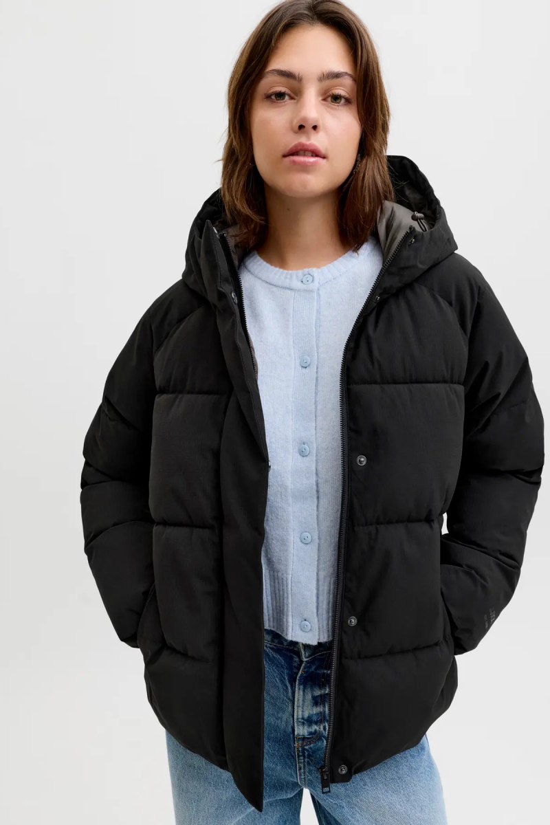 JJXX Kadın Jxglobal Kapüşonlu Şişme Mont 12283784 Siyah Siyah