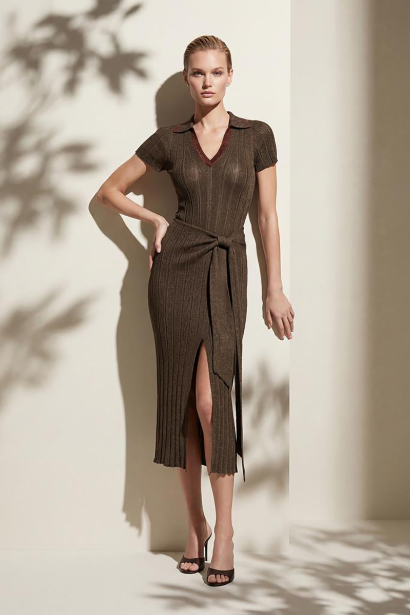 Join Us Kadın Düğüm Detaylı Anvelop Etek S133 Kahverengi Kahverengi