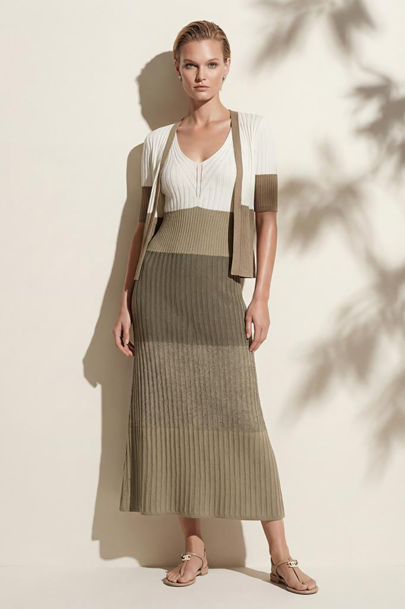 Join Us Kadın V Yaka Renk Bloklu Hırka S121 Multi MULTİ