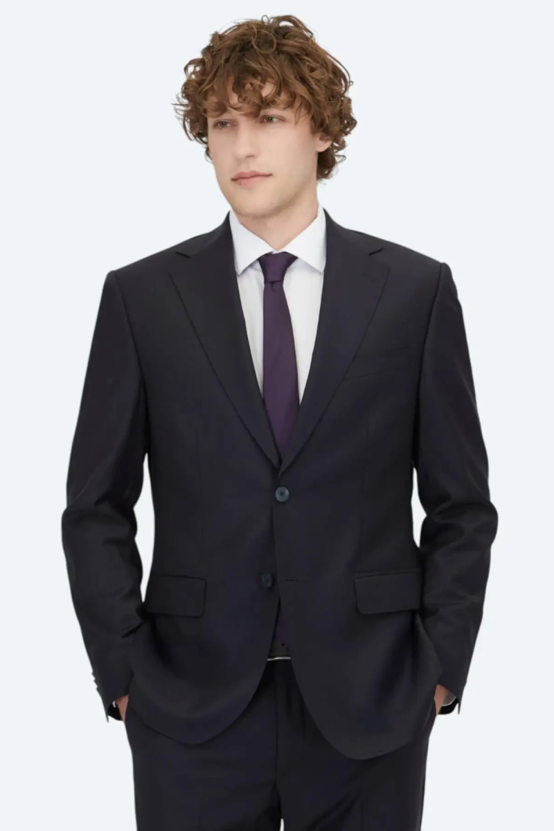 Kip Erkek Modern Fit Yün Karışımlı Takım Elbise TKM-2068 Lacivert Lacivert