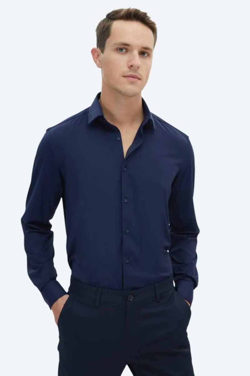 Kip Erkek Regular Fit Casual Gömlek GM-5338 Lacivert Lacivert