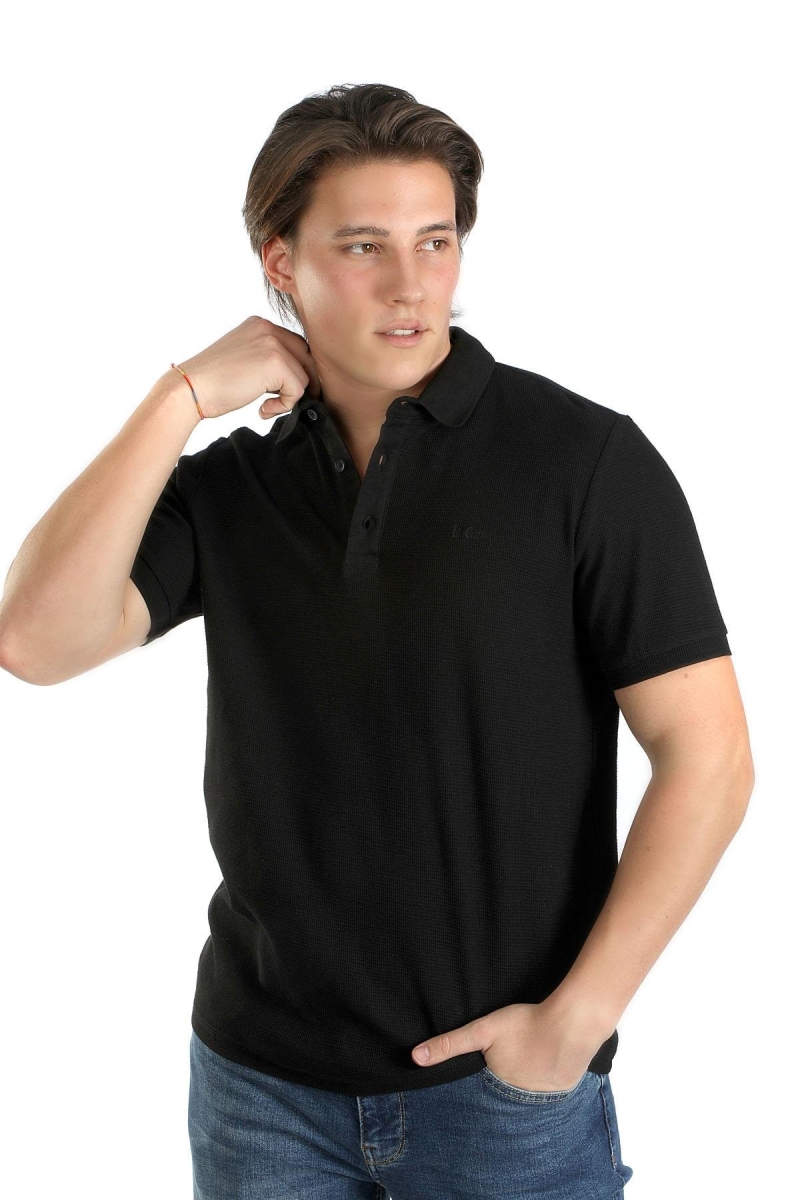 Lee Cooper Erkek Tylen Polo Yaka T-Shirt 242026 Siyah Siyah