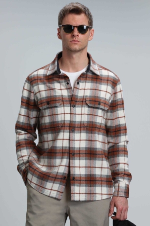 Lufian Erkek Armas Basic Regular Fit Gömlek 112010636 Kiremit Kiremit
